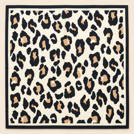 Large Leopard Scarf-Off White