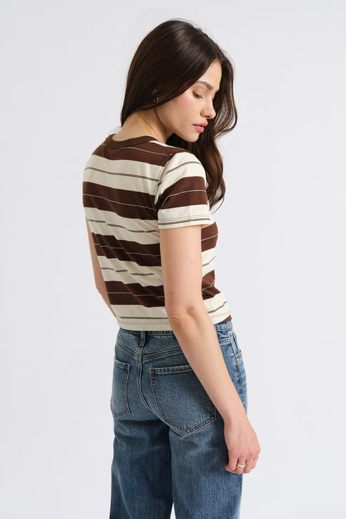 Zuma Crew Neck Tee-Chocolate