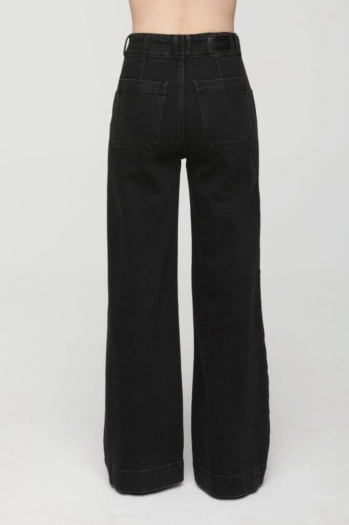 Lana DBL Button High Rise Ultra Wide Leg - Jetset