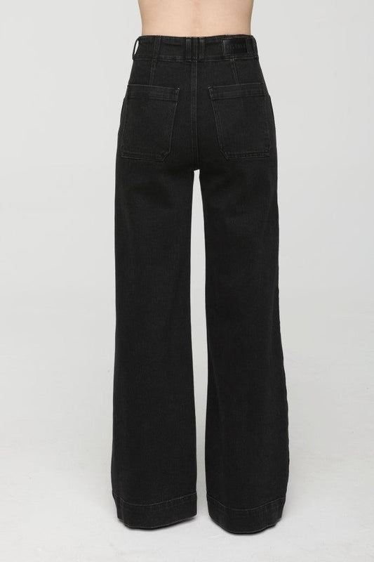 Lana DBL Button High Rise Ultra Wide Leg - Jetset