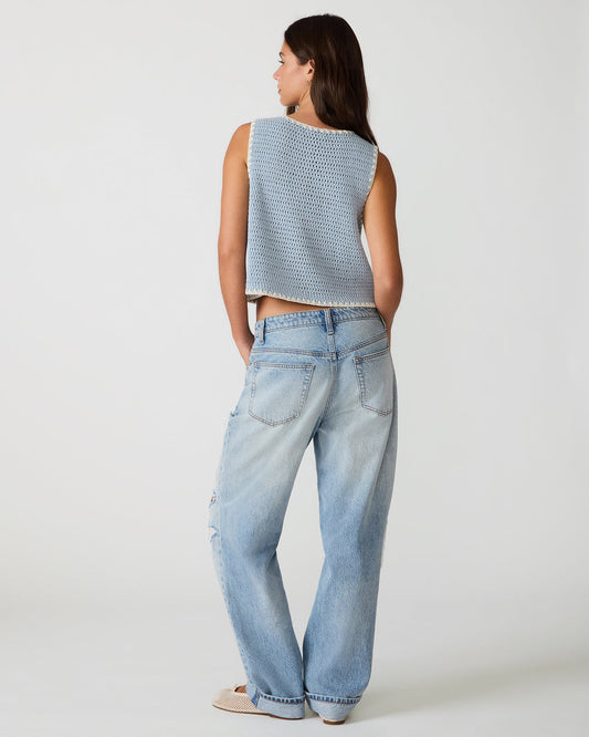 Annya Sweater Vest-Blue Ice