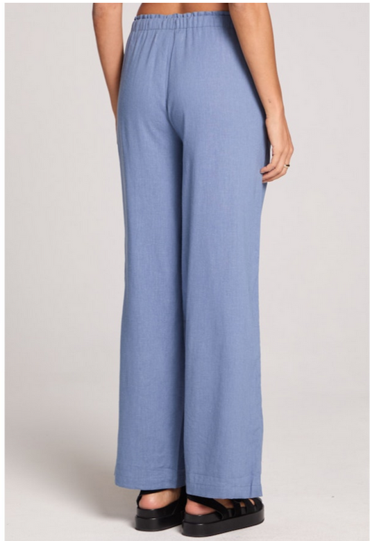 Woven Pull On Pant-Blue