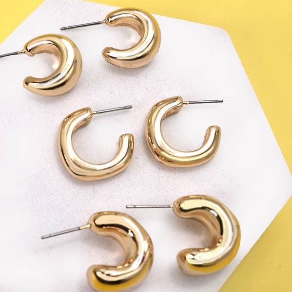 Bubbly Mini Huggie Hoop Earrings-Gold