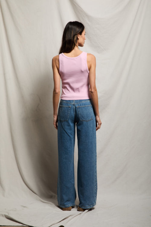 Blondie Rib Tank-Sugar Pink