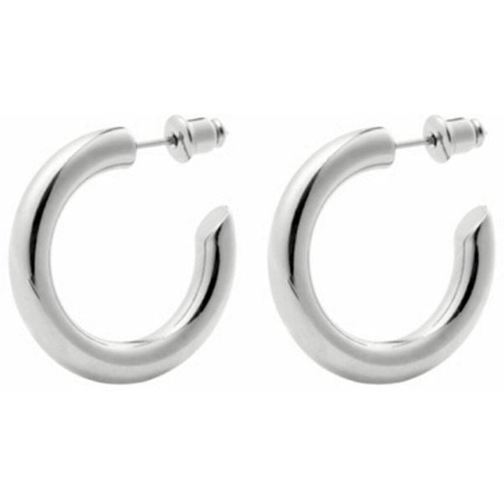 Anya 18k Gold Plated Hoop Earrings Silver
