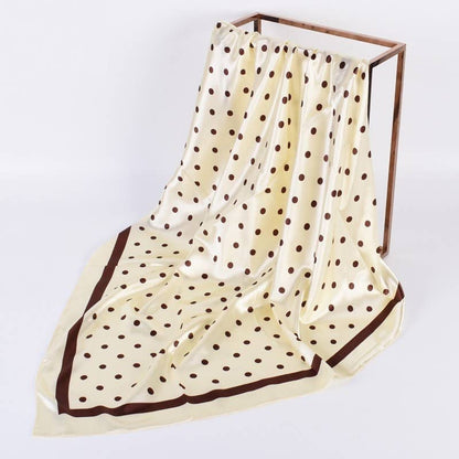 Large Polka Dot Scarf-Ivory