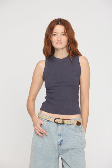 Player Racerback Tank-Charcoal