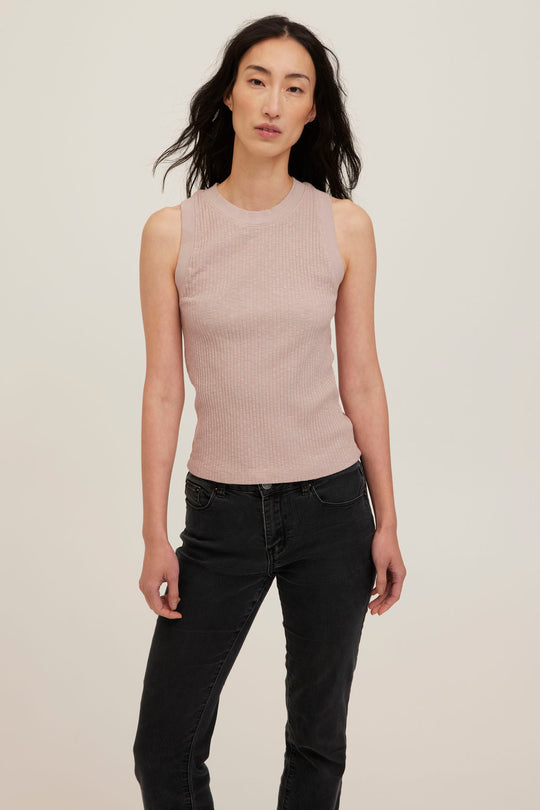 Player Racerback Rib Tank - Dusty Lilac
