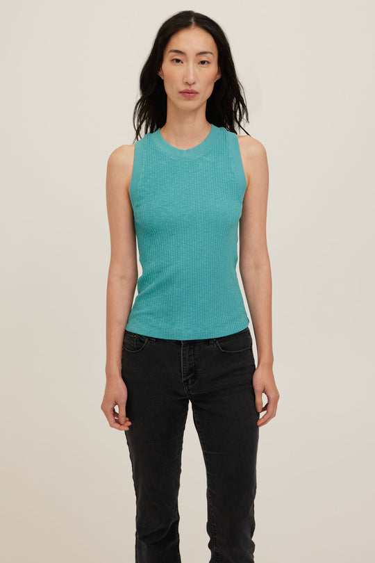 Player Racerback Rib Tank - Island Teal