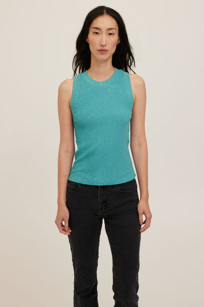 Player Racerback Rib Tank - Island Teal