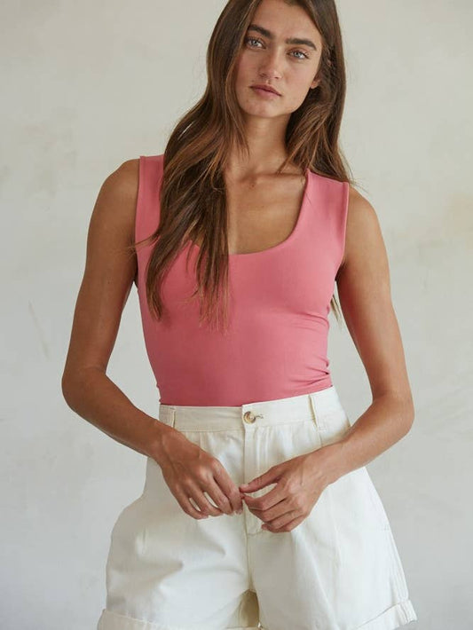 Double Layered Seamless Top-Light Cherry