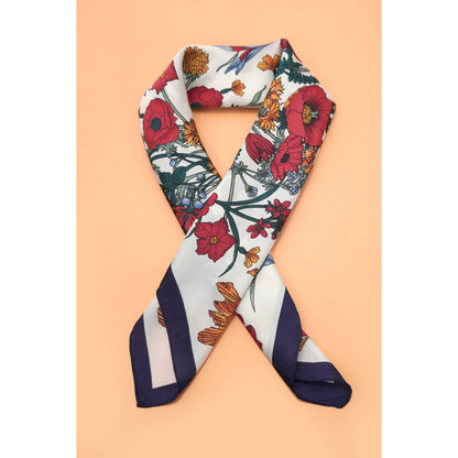 Large Floral Scarf-Off White