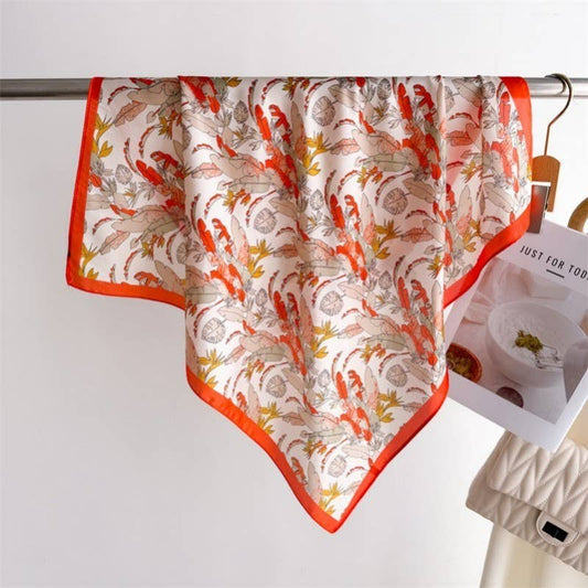 Vintage Floral Scarf-Orange