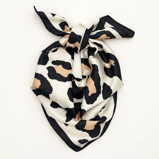 Large Leopard Scarf-Off White