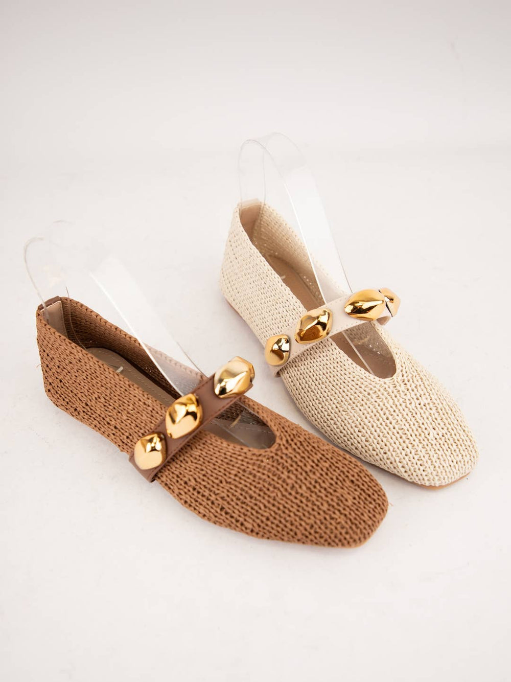 Woven Square Toe Flat-Mocah