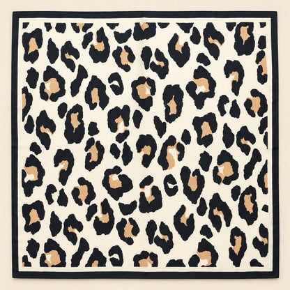 Large Leopard Scarf-Off White