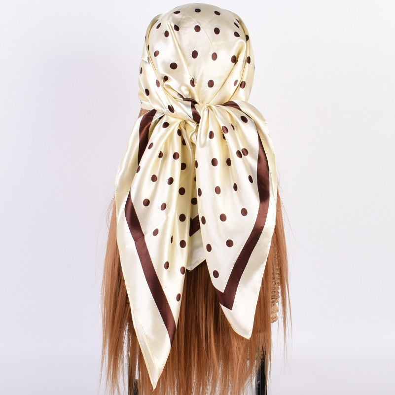 Large Polka Dot Scarf-Ivory