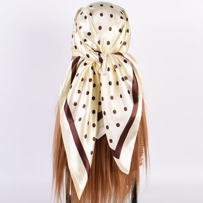 Large Polka Dot Scarf-Ivory