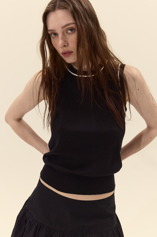 Symi Knit Top-Black