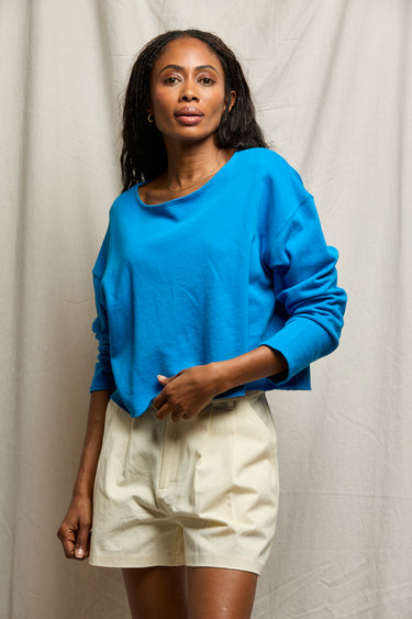 Briana French Terry Long Sleeve-Cobalt