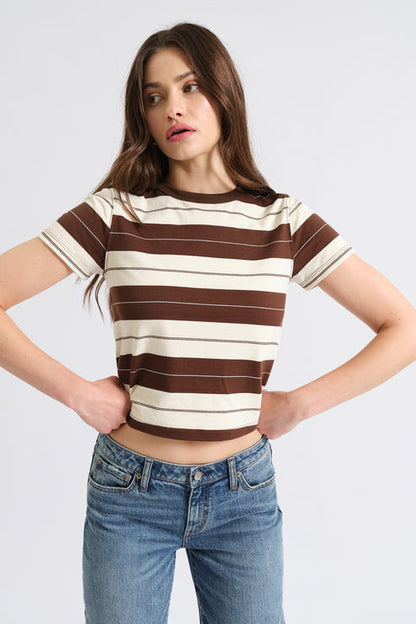 Zuma Crew Neck Tee-Chocolate