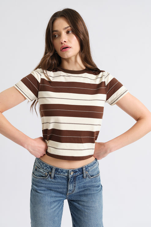 Zuma Crew Neck Tee-Chocolate