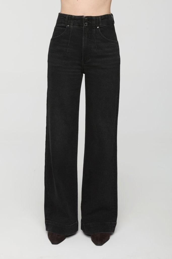 Lana DBL Button High Rise Ultra Wide Leg - Jetset