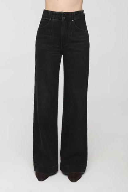 Lana DBL Button High Rise Ultra Wide Leg - Jetset