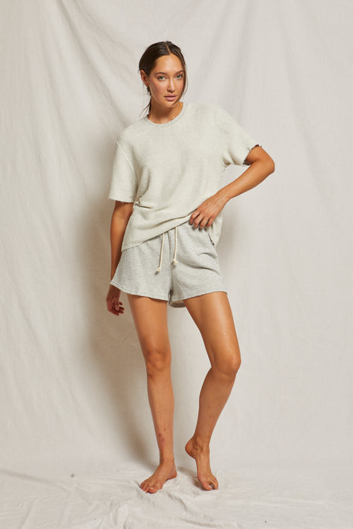 Layla French Terry Shorts-Heather Grey