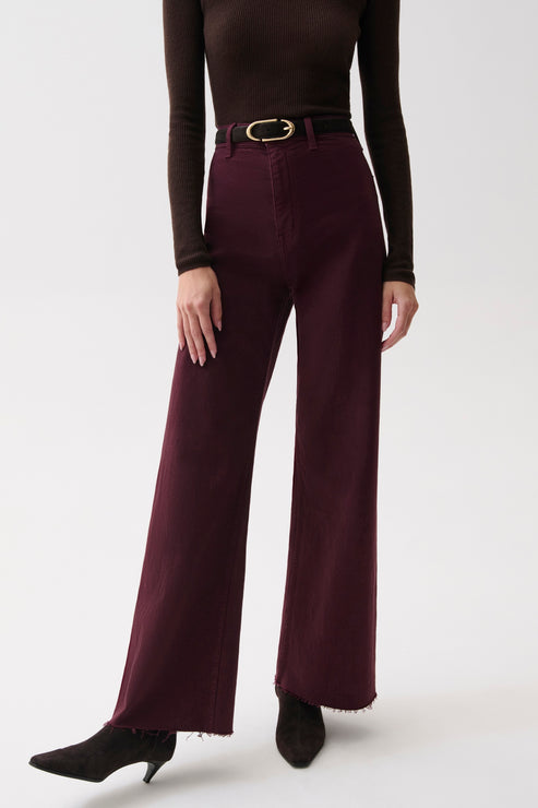 Penny High Rise Wide Leg - Claret