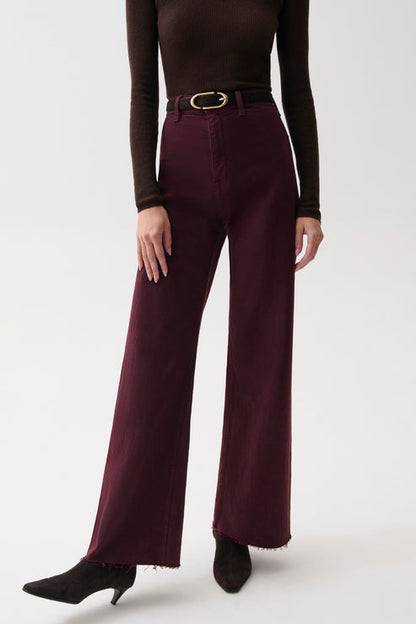 Penny High Rise Wide Leg - Claret