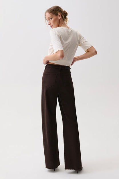 Penny High Rise Wide Leg - Mocha