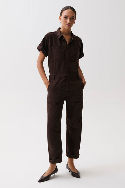 Cruz Short Sleeve Barrel Leg Jumpsuit