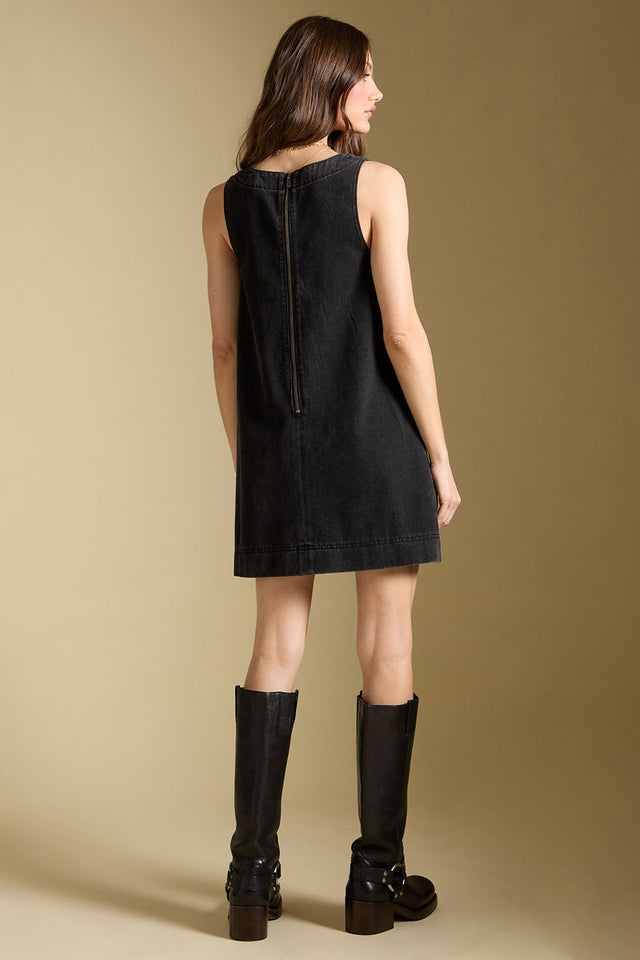 Miniya Mini Dress-Washed Black