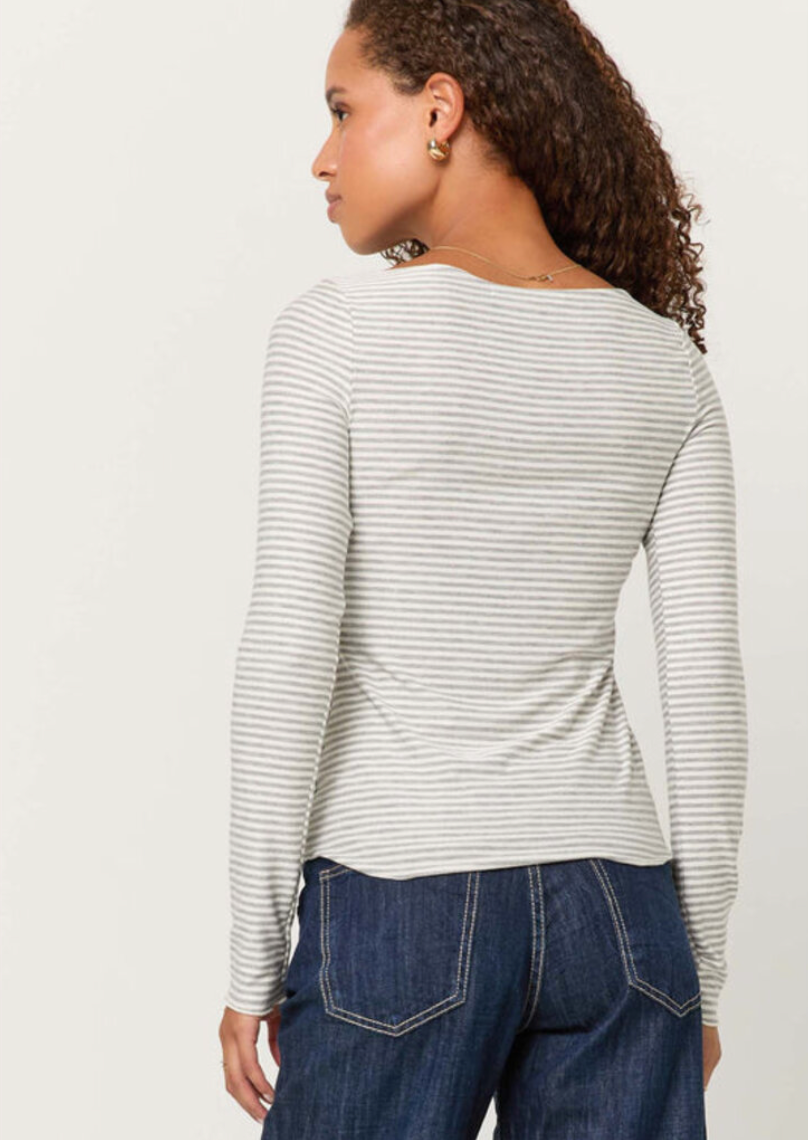 Zinnia Striped Boatneck Longsleeve Tee