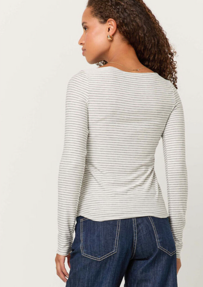Zinnia Striped Boatneck Longsleeve Tee