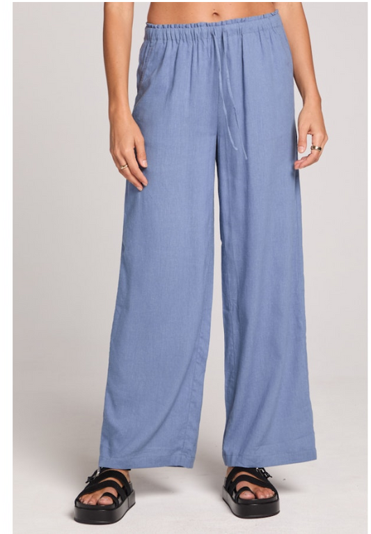 Woven Pull On Pant-Blue