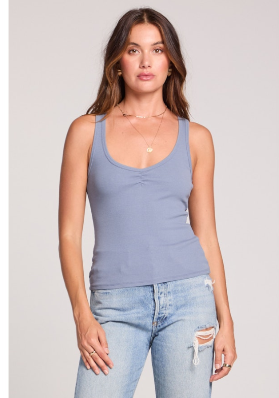Slim Tank-Worn Blue