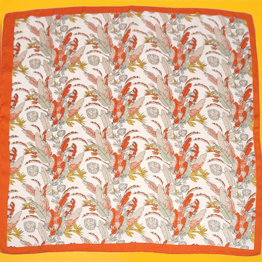 Vintage Floral Scarf-Orange