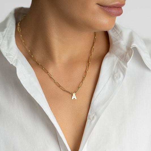 14K Gold Plated Initial Necklace