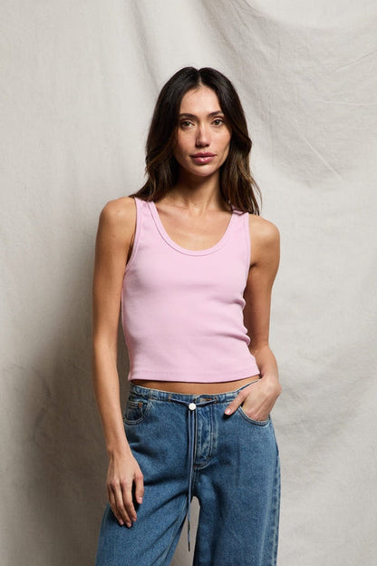 Blondie Rib Tank-Sugar Pink