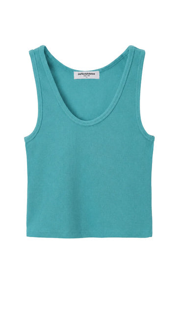 Blondie Rib Tank-Teal Blue