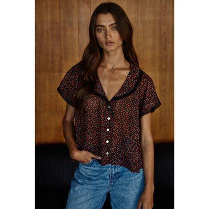 Floral Collared Top
