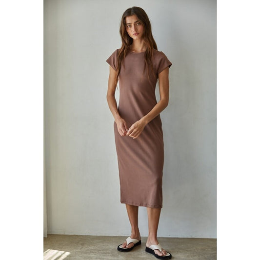 Short Sleeve Bodycon Midi Dress
