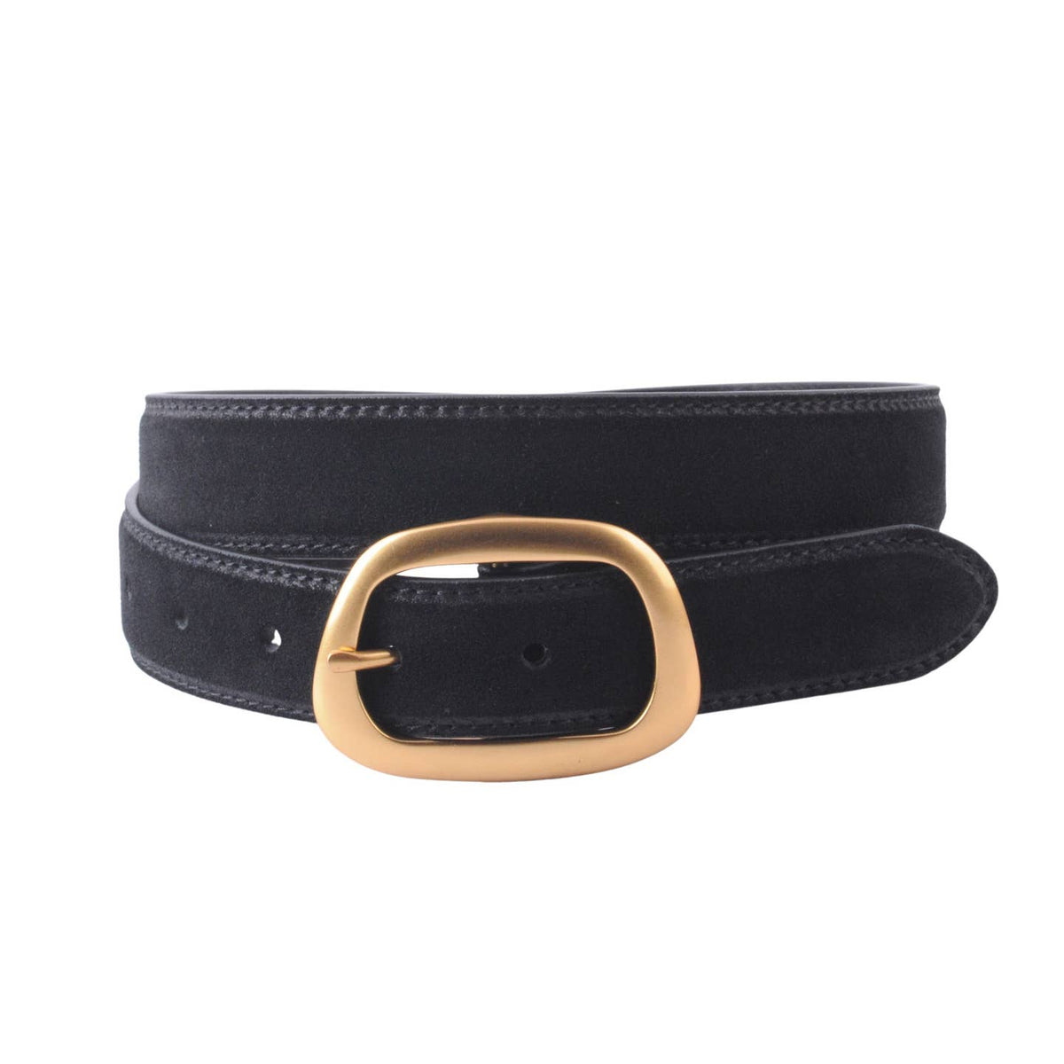 Suede Belt w/Buckle-Black