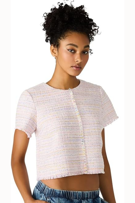 Addie Top-Blush Plaid