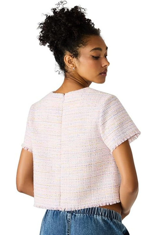 Addie Top-Blush Plaid