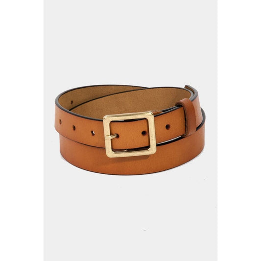 Square Buckle Belt Brown