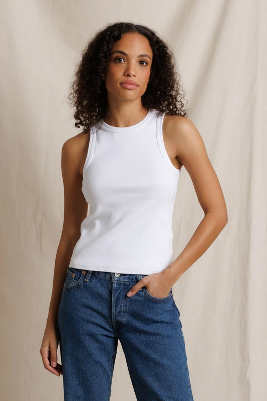 Daphne Rib Tank-White