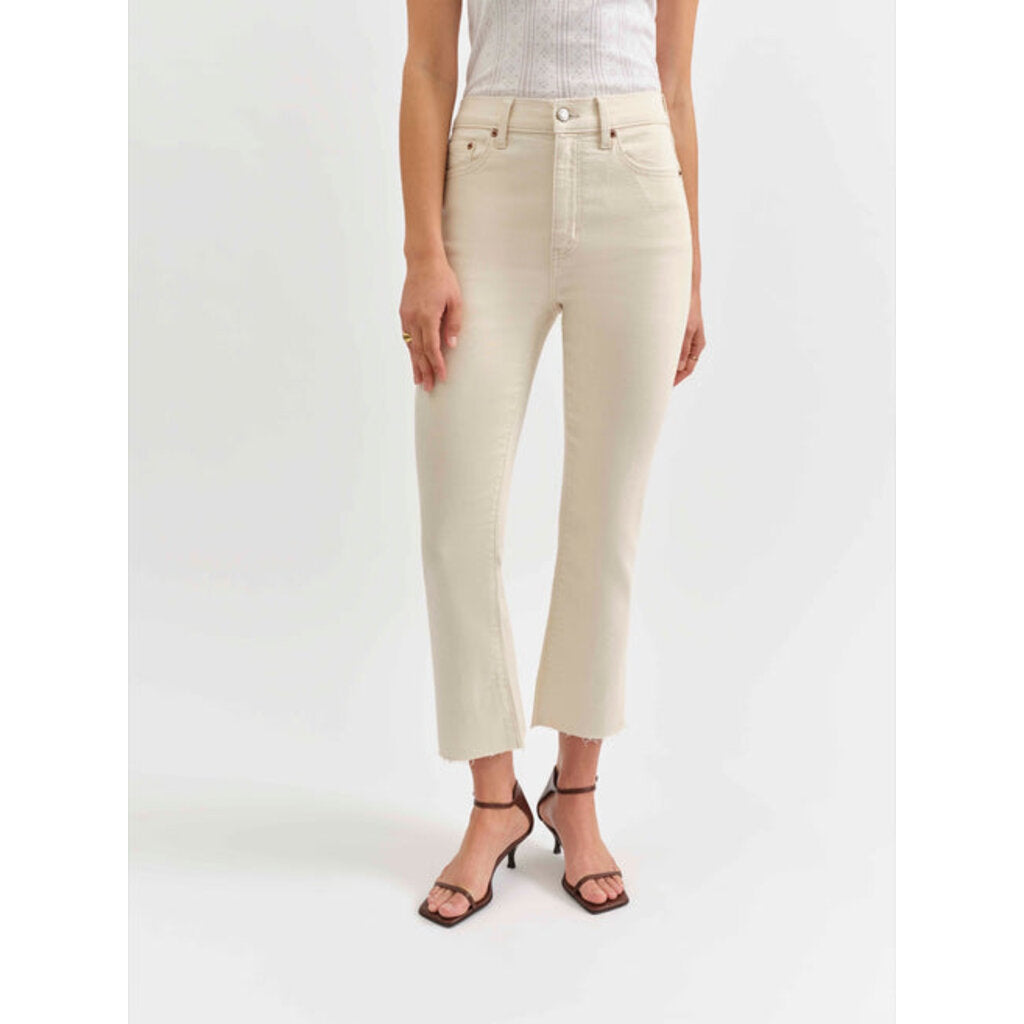 Shy Girl High Rise Crop Flare-Raw Cut